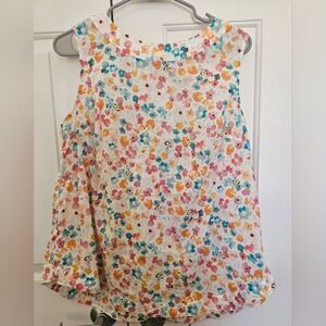 Talbot Women's size X light weight sleeveless shirt, floral with bees